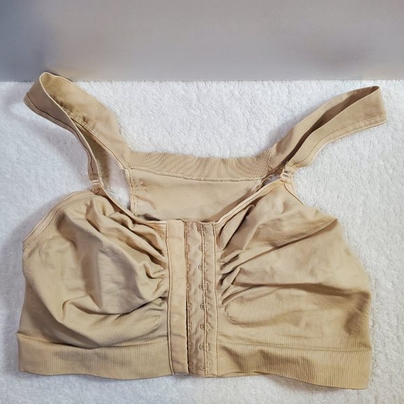 Carefix Women's Bella Front Closure Comfort Sleep Bra Beige Sz XL - Picture 5 of 6